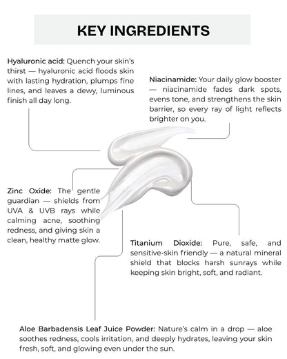 Glow++ Hydrating Ozonated Water Sunscreen SPF 50+ PA+++ | All Skin Types - 50g
